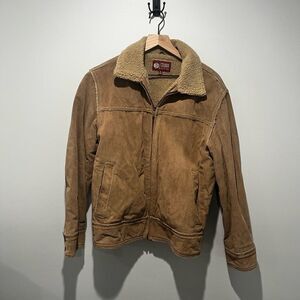 Men’s Wilsons Leather Genuine Leather Tan Sherpa Lined Jacket S